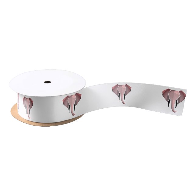 Simple Shapes Geometrics Elephant Head  Satin Ribbon (Spool)