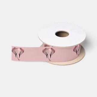 Simple Shapes Geometrics Elephant Head Satin Ribbon