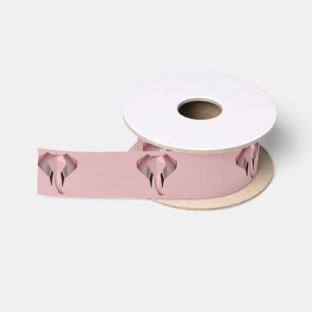 Simple Shapes Geometrics Elephant Head  Satin Ribbon (Spool)