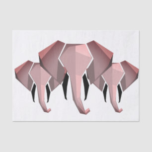 Simple Shapes Geometrics Elephant Head  Tissue Paper