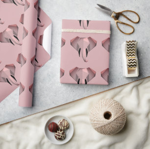 Simple Shapes Geometrics Elephant Head Wrapping Paper