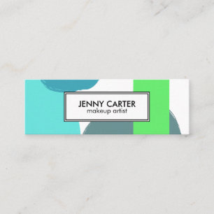 Simple Shapes Minimalist Cool Blue Green Mini Business Card