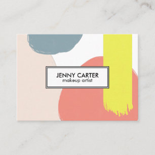 Simple Shapes Minimalist Cool Lime Pink Business Card