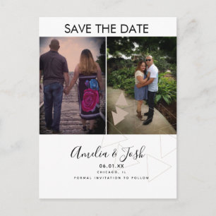Simple Shapes Save the Date Photo Postcard