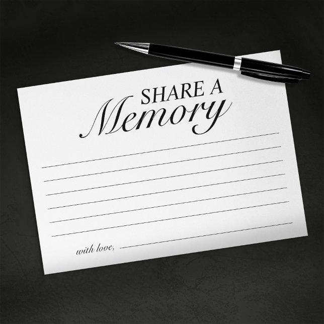 Simple Share A Memory Card for Memorial Service (Creator Uploaded)
