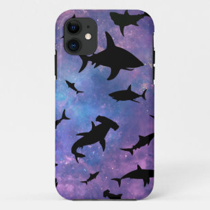 Simple shark fish jaws whale ocean galaxy pattern Case-Mate iPhone case