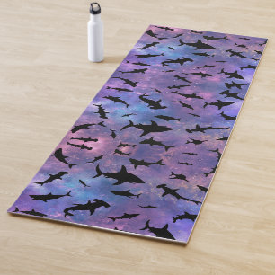 Simple shark fish jaws whale ocean galaxy pattern yoga mat
