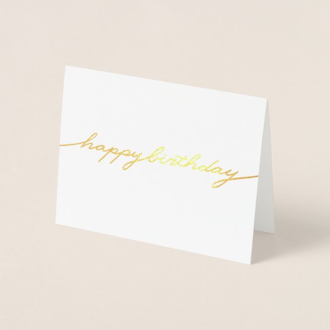 Simple Shiny Happy Birthday Foil Card (Front)