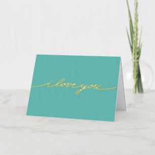 Simple Shiny I Love You Foil Greeting Card