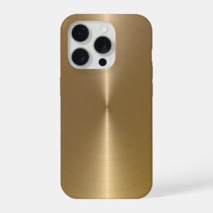 Simple Shiny Metallic Faux Gold Background iPhone 15 Pro Case
