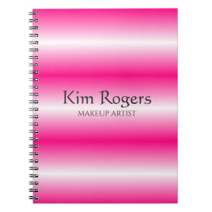 Simple shiny pink business card notebook