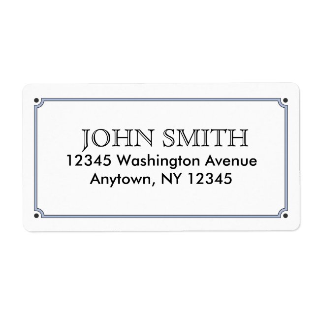 Simple Shipping Label with Blue Border (Front)