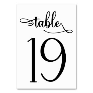 Simple sign   3.5x5 table number   Table 19