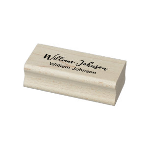 Simple Signature and Printed Name Text Template Rubber Stamp
