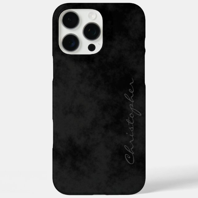 Simple Signature Mottled Black Case-Mate iPhone Case (Back)