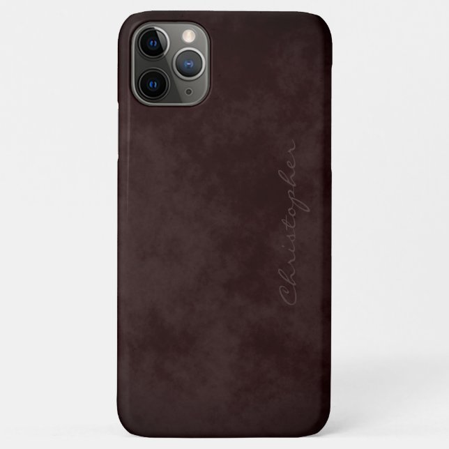 Simple Signature Mottled Burgundy Brown Case-Mate iPhone Case (Back)