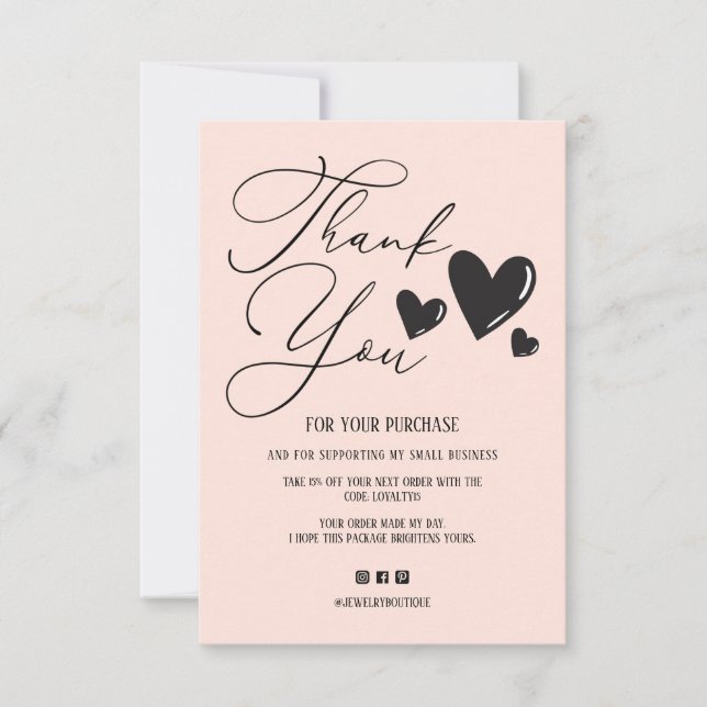 Simple Signature Script Hearts Order Thank You (Front)