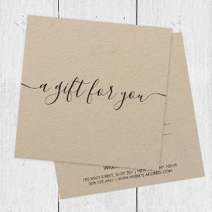 Simple Signature Script Kraft Gift Certificate