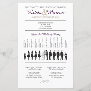 Simple Silhouettes Wedding Program