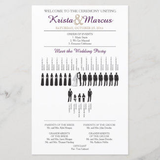 Simple Silhouettes Wedding Program