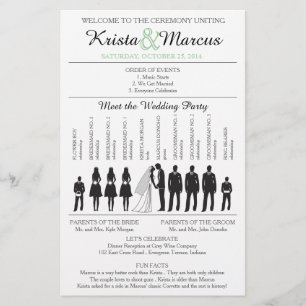 Simple Silhouettes Wedding Program Flyer-2B