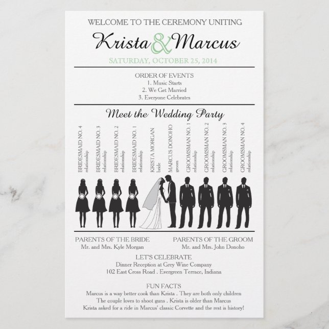 Simple Silhouettes Wedding Program Flyer-2B (Front)