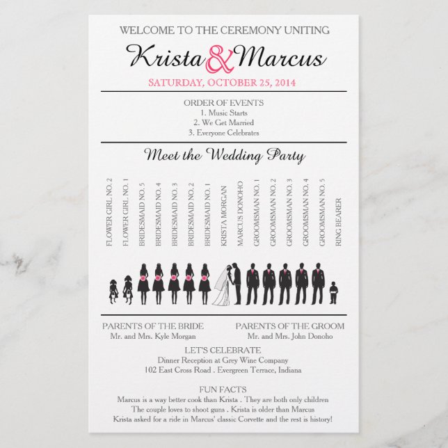 Simple Silhouettes Wedding Program Flyer-3 (Front)