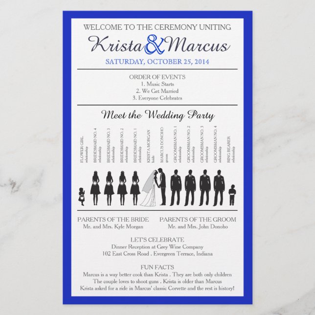 Simple Silhouettes Wedding Program Flyer-6 (Front)