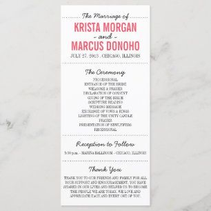 Simple Silhouettes Wedding Program Rack Card