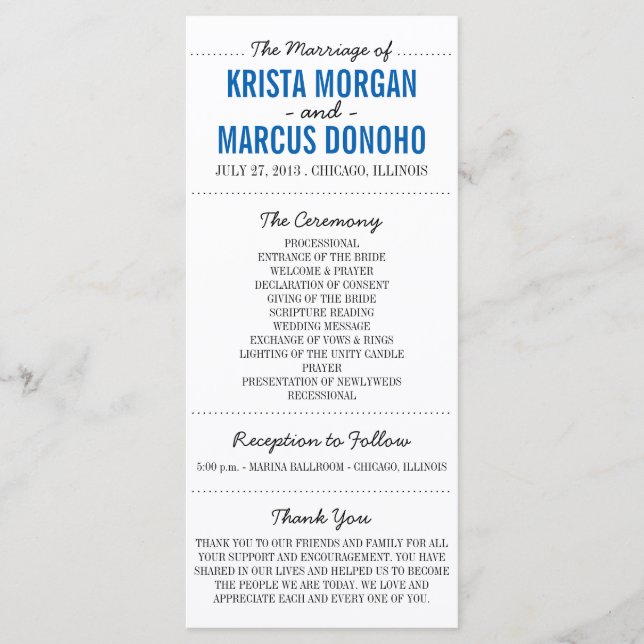 Simple Silhouettes Wedding Program Rack Card-27 Programme (Front)