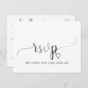 Simple Silver Foil Calligraphy Menu Choice RSVP