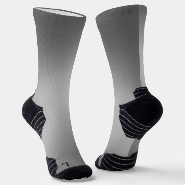 Simple Silver gray Moonlight Ombre Socks (Angled)