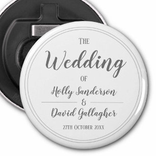 Simple Silver Grey & White Design Table Gift Bottle Opener