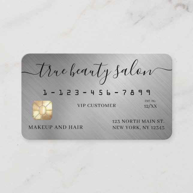 Simple Silver Signature Script Credit Card (Front)