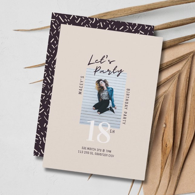 Simple Single Photo 18th Birthday Party Invitation (Creator Uploaded)