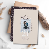 Simple Single Photo 21st Birthday Party Invitation