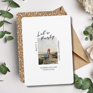 Simple Single Photo Graduation Party Invitation