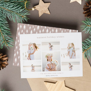 Simple Six   Minimalist Photo Collage Holiday Card