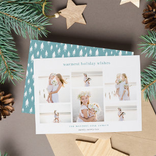 Simple Six   Minimalist Photo Collage Holiday Card