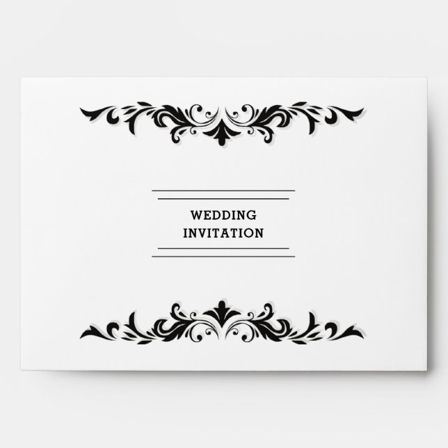 Simple Sketch White Wedding Envelope (Front)