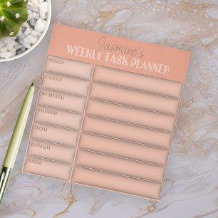 Simple Skin Coloured Functional Weekly Task Planne Notepad