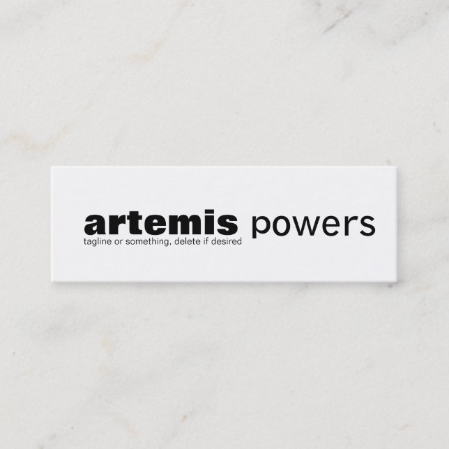 Simple Skinny Business Card minimal design, red (Front)