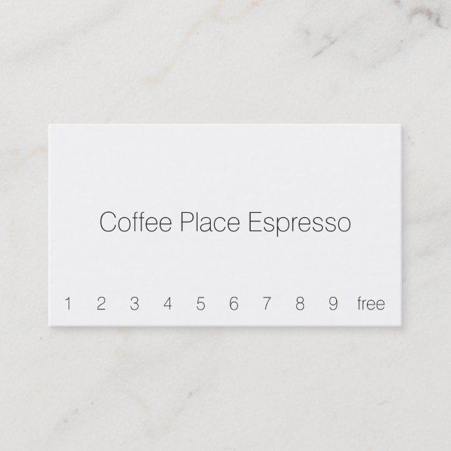 Simple Skinny Light Loyalty Coffee Punch Card (Front)