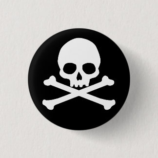 Simple Skull and Crossbones 3 Cm Round Badge