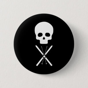 Simple Skull Design Clic Look For Cross Country Sk 6 Cm Round Badge