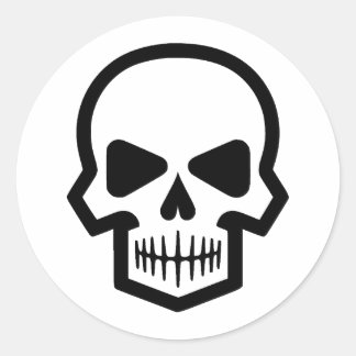 Simple Skull | Elegance in Black and White Classic Round Sticker