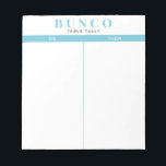 Simple Sky Blue and White Bunco Table Tally Notepad<br><div class="desc">Toss a sheet on each table for the person keeping tally of the score and streamline your Bunco game with these ready to go and easy to use tear off tally sheets with two blank columns and sky blue accents.</div>