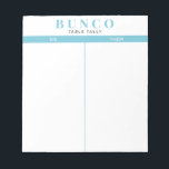 Simple Sky Blue and White Bunco Table Tally Notepad<br><div class="desc">Toss a sheet on each table for the person keeping tally of the score and streamline your Bunco game with these ready to go and easy to use tear off tally sheets with two blank columns and sky blue accents.</div>