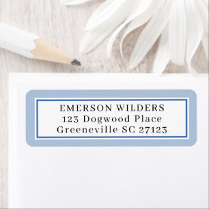 Simple Sky Blue and White Return Address Label