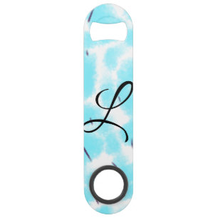 Simple sky blue black watercolor add your monogram